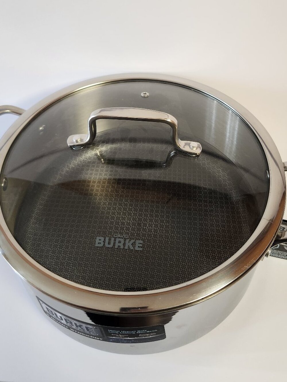 David Burke 8 Qt Stockpot With Lid Geo Clad Series Tri-Ply Stainless Steel New